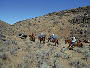 Enjoying horseback adventures in the desert. Courtesy of Snake River EDA. 