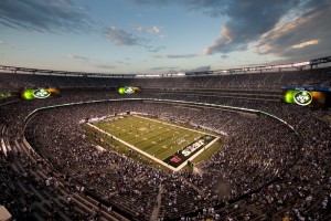 The MetLife Stadium for the New York Jets and Giants in East Rutherford, New Jersey, creates an innovative and immersive experience for fans, sponsors and players. Photo: Courtesy of HOK © LaCasse Photography  