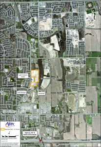 The 41.9-acre business park in Ajax, Ontario, Canada, was the first park certified under the PriorityProperty, Ontario's first municipal certified site program. Photo: Town of Ajax 