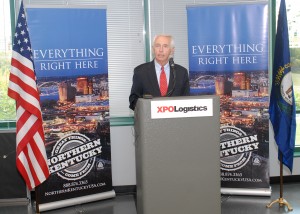 Kentucky Governor Steve Beshear welcomes XPO Logistics to Northern Kentucky. XPO Logistics, one of North America’s largest providers of third party logistics services for domestic and international freight, is expected to create up to 88 full-time jobs and invest up to $2.7 million. Photo: Tri-County EDC