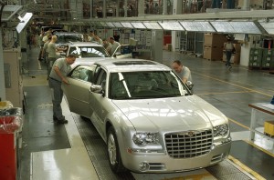 Team members at FCA Canada’s Brampton facility put the finishing touches on the Chrysler 300.  Photo: Courtesy of City of Brampton Economic Development Office 