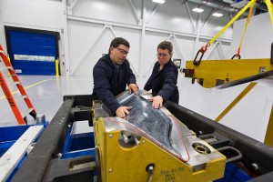 The Albany-Safran partnership produces 3-D woven RTM composites aircraft engine parts. Photo: NHED