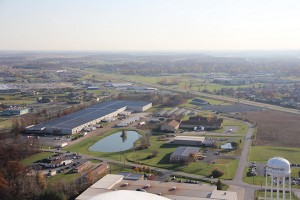 Huntington County Industrial Park. During the recession, the county's unemployment peaked at 14.3 percent; it is now 3.5 percent. The county had 2.3 million square feet of idled industrial property; now there is 200,000 square feet of idled space available. Photo: Huntington County United Economic Development.